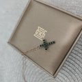 Серебряный крест с камешками